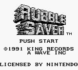 Rubble Saver title screen for GameBoy